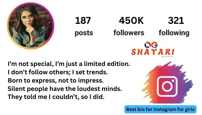 best bio for instagram for girls